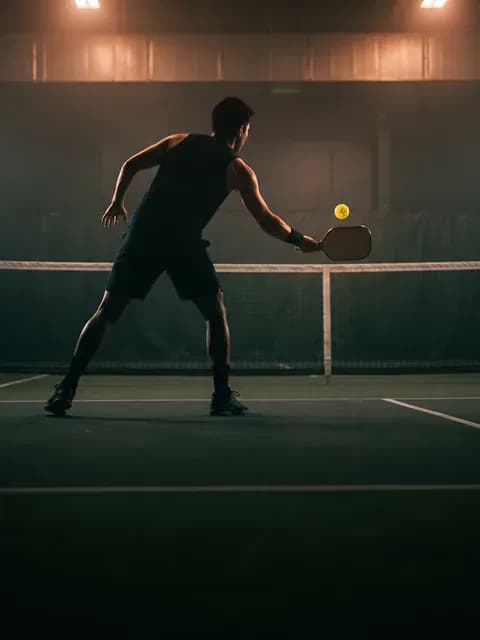 PickleBall player in action indoors