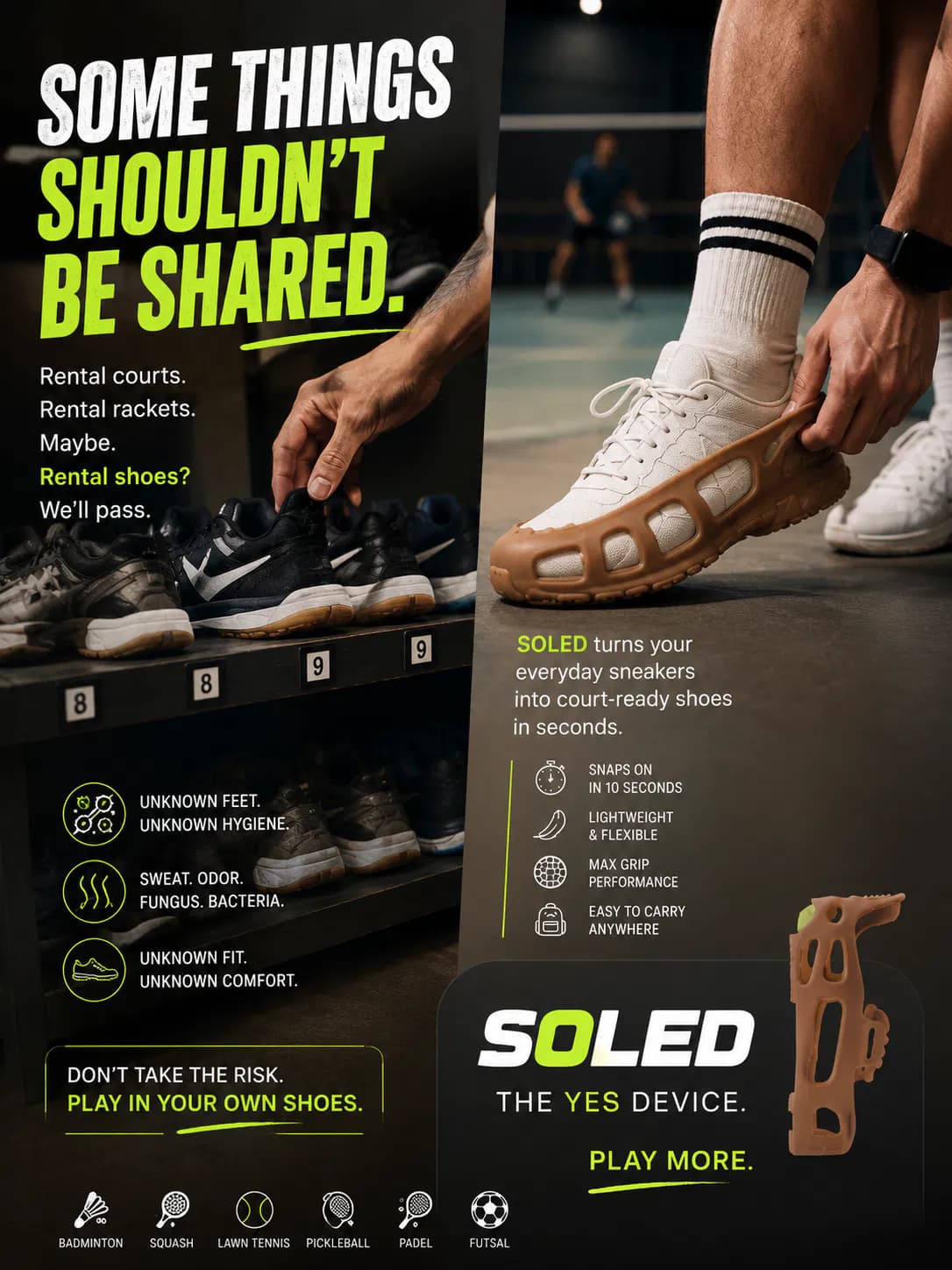 Rent, Buy or Carry? The Casual Player's Non-Marking Shoe Dilemma