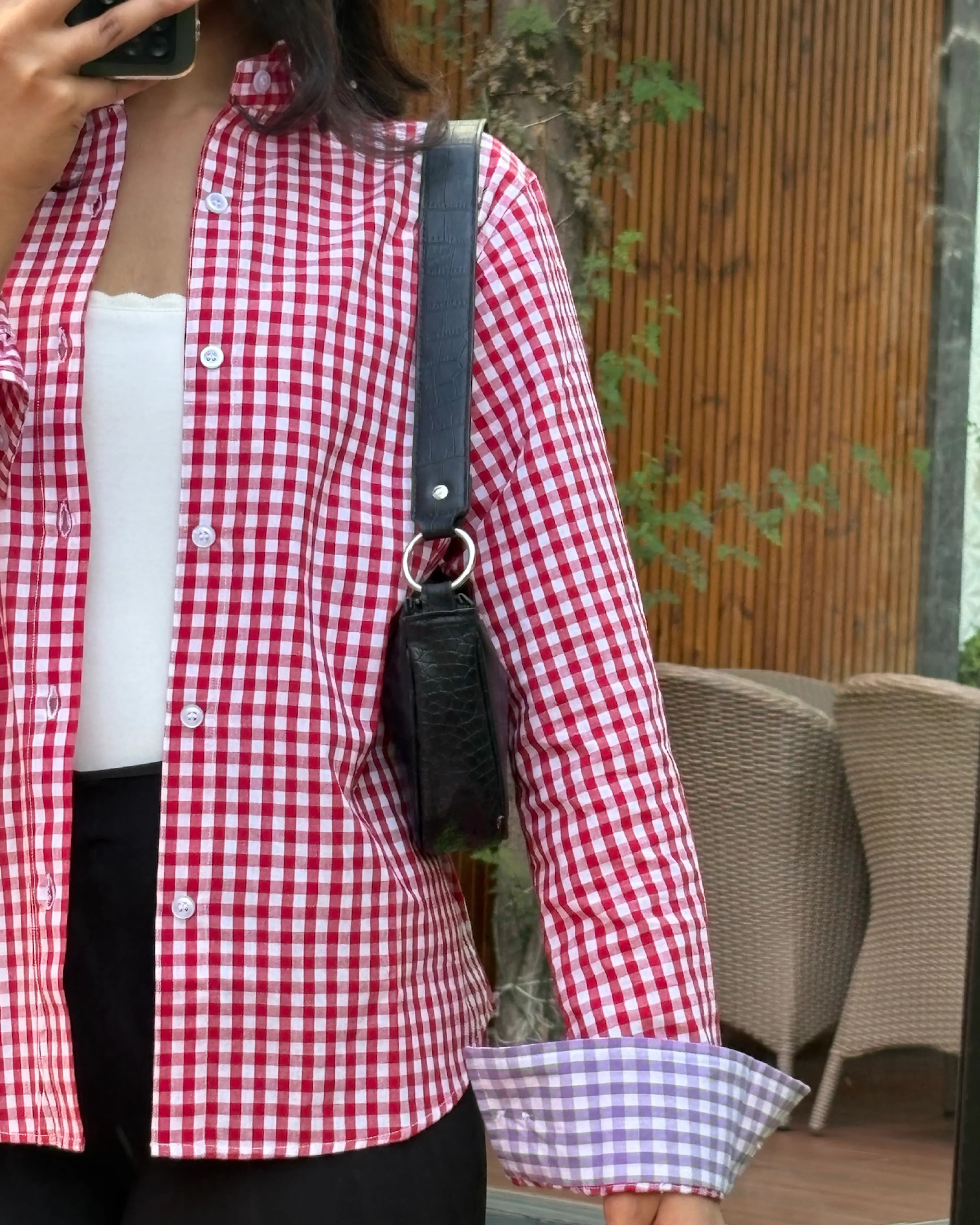  cherry red gingham shirt  thumbnail 2